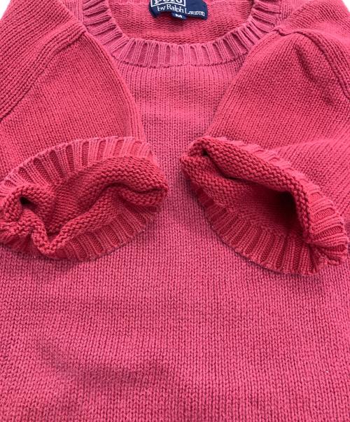 POLO RALPH LAUREN（ポロ・ラルフローレン）POLO RALPH LAUREN (ポロ・ラルフローレン) 半袖コットンニット レッド サイズ:Ｍの古着・服飾アイテム