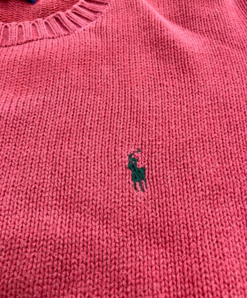POLO RALPH LAUREN（ポロ・ラルフローレン）POLO RALPH LAUREN (ポロ・ラルフローレン) 半袖コットンニット レッド サイズ:Ｍの古着・服飾アイテム