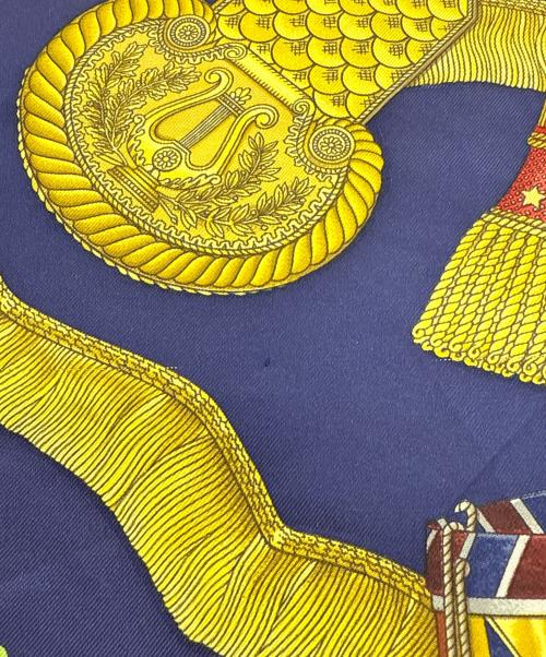 HERMES（エルメス）HERMES (エルメス) シルクスカーフ ネイビー×グリーンの古着・服飾アイテム