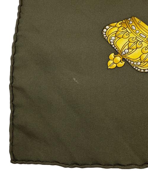 HERMES（エルメス）HERMES (エルメス) シルクスカーフ ネイビー×グリーンの古着・服飾アイテム