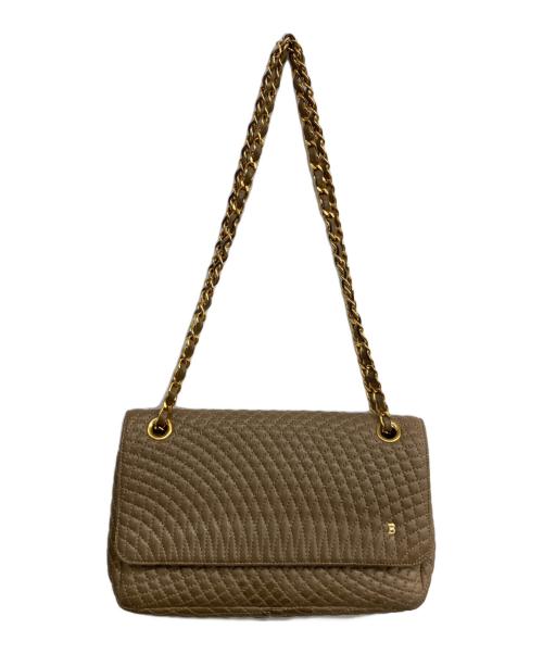 BALLY（バリー）BALLY (バリー) チェーンキルティングショルダーバッグ ベージュの古着・服飾アイテム