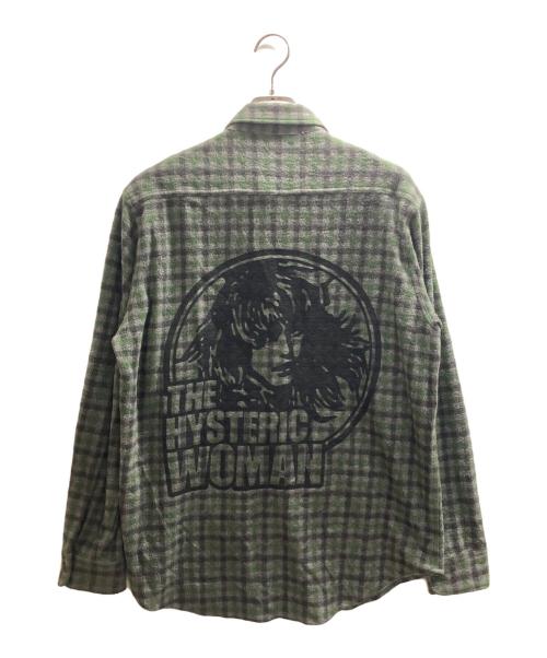 Hysteric Glamour（ヒステリックグラマー）Hysteric Glamour (ヒステリックグラマー) THE HYSTERIC WOMAN ワークシャツ グリーン サイズ:Ⅿの古着・服飾アイテム