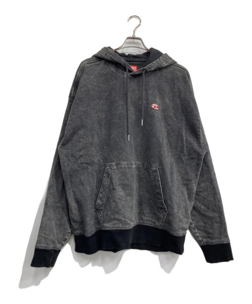 DIESEL（ディーゼル）DIESEL (ディーゼル) ウォッシュド加工 プルオーバー パーカー グレー サイズ:XLの古着・服飾アイテム