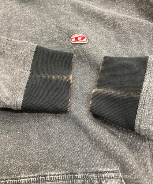 DIESEL（ディーゼル）DIESEL (ディーゼル) ウォッシュド加工 プルオーバー パーカー グレー サイズ:XLの古着・服飾アイテム