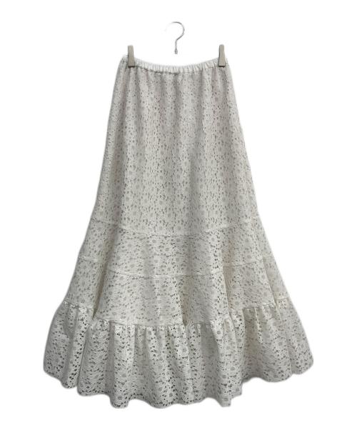 YORI（ヨリ）yori (ヨリ) フロッキーレーススカート ホワイト サイズ:38の古着・服飾アイテム