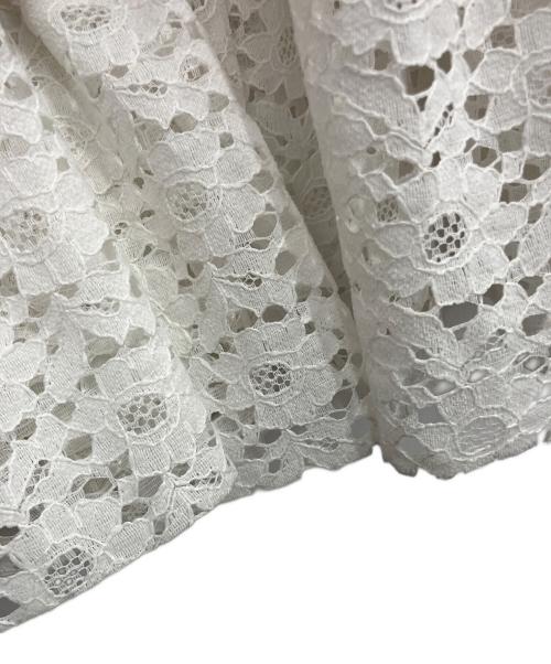 YORI（ヨリ）yori (ヨリ) フロッキーレーススカート ホワイト サイズ:38の古着・服飾アイテム