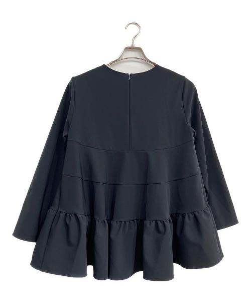 YORI（ヨリ）yori (ヨリ) ストレッチセレモニーティアードブラウス ネイビー サイズ:38の古着・服飾アイテム