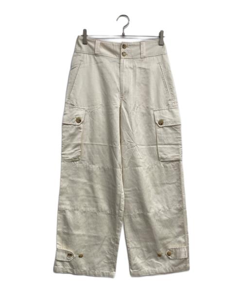 LAUREN RALPH LAUREN（ローレン ラルフ ローレン）LAUREN RALPH LAUREN (ローレン ラルフ ローレン) サテンカーゴパンツ アイボリー サイズ:2の古着・服飾アイテム