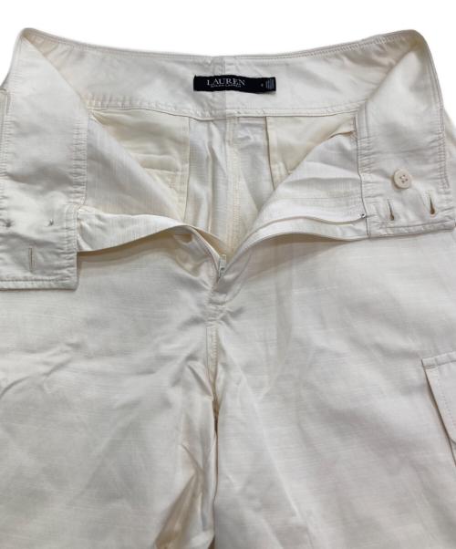LAUREN RALPH LAUREN（ローレン ラルフ ローレン）LAUREN RALPH LAUREN (ローレン ラルフ ローレン) サテンカーゴパンツ アイボリー サイズ:2の古着・服飾アイテム