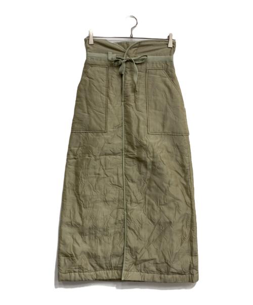 MACPHEE（マカフィー）MACPHEE (マカフィー) キルティング Iラインロングスカート カーキ サイズ:Sの古着・服飾アイテム