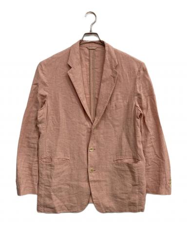 Papas パパス リネンシルク テーラードジャケット グレンチェック M 中古・古着通販】PAPAS (パパス) 3Bリネンテーラードジャケット ピンク