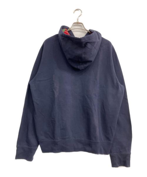 POLO RALPH LAUREN（ポロ・ラルフローレン）POLO RALPH LAUREN (ポロ・ラルフローレン) ポニー刺繍裏チェックジップパーカー ネイビー サイズ:XLの古着・服飾アイテム