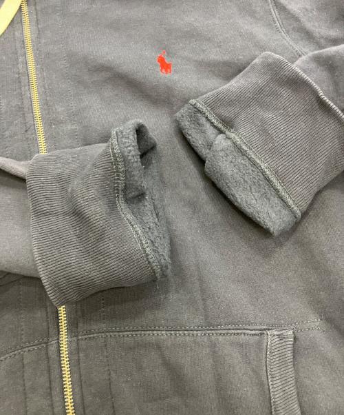 POLO RALPH LAUREN（ポロ・ラルフローレン）POLO RALPH LAUREN (ポロ・ラルフローレン) ポニー刺繍裏チェックジップパーカー ネイビー サイズ:XLの古着・服飾アイテム