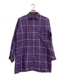 Y's for men（ワイズフォーメン）の古着「リネンジップシャツ」｜パープル