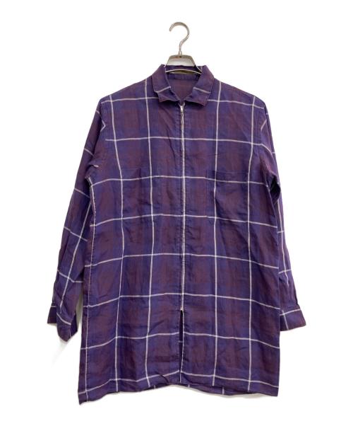 Y's for men（ワイズフォーメン）Y's for men (ワイズフォーメン) リネンジップシャツ パープル サイズ:-の古着・服飾アイテム