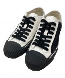 GROUND Y（グラウンドワイ）の古着「コットンキャンバス ローカットスニーカー」｜ホワイト×ブラック