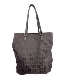 FENDI（フェンディ）の古着「ズッキーノ柄トートバッグ」｜ブラック