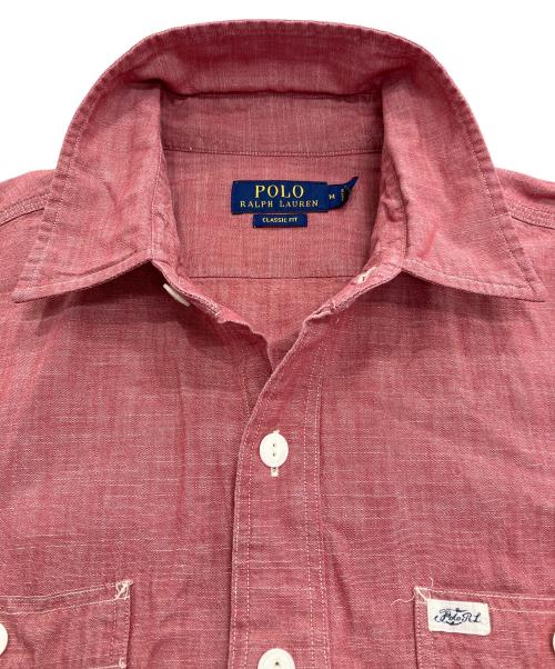 POLO RALPH LAUREN（ポロ・ラルフローレン）POLO RALPH LAUREN (ポロ・ラルフローレン) レギュラーっカラー S/S シャツ レッド サイズ:Ｍの古着・服飾アイテム