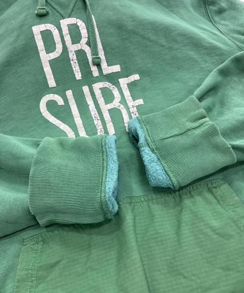 POLO RALPH LAUREN（ポロ・ラルフローレン）POLO RALPH LAUREN (ポロ・ラルフローレン) ダメージ加工 PRL SURF パーカー グリーン サイズ:XLの古着・服飾アイテム