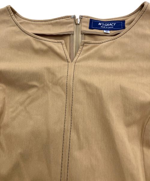 M'S GRACY（エムズグレイシー）M'S GRACY (エムズグレイシー) 裾ボーダーワンピース ベージュ サイズ:40の古着・服飾アイテム