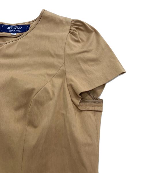 M'S GRACY（エムズグレイシー）M'S GRACY (エムズグレイシー) 裾ボーダーワンピース ベージュ サイズ:40の古着・服飾アイテム