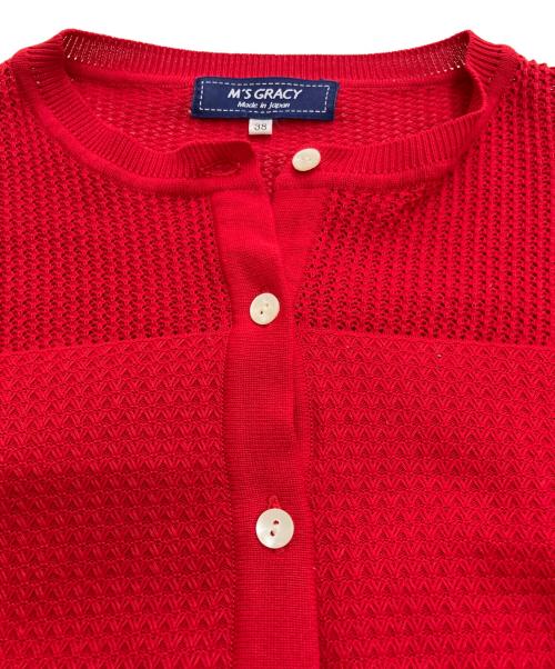 M'S GRACY（エムズグレイシー）M'S GRACY (エムズグレイシー) 半袖ボレロカーディガン レッド サイズ:38の古着・服飾アイテム
