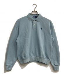 POLO RALPH LAUREN（ポロ・ラルフローレン）の古着「ライトウェイト フリース ロングスリーブ ポロ POLO RALPH LAUREN」｜ブルー