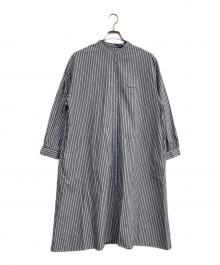 休日と詩（キュウジツトウタ）の古着「小さなポケットのロングシャツ」｜ブルー