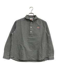 DANTON（ダントン）の古着「ラウンドカラー長袖プルオーバーシャツ」｜ホワイト×ブラック