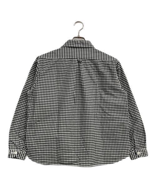 DANTON（ダントン）DANTON (ダントン) ラウンドカラー長袖プルオーバーシャツ ホワイト×ブラック サイズ:34の古着・服飾アイテム