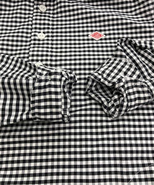 DANTON（ダントン）DANTON (ダントン) ラウンドカラー長袖プルオーバーシャツ ホワイト×ブラック サイズ:34の古着・服飾アイテム