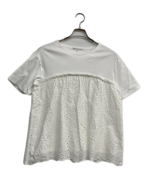 23区（ニジュウサンク）23区 (ニジュウサンク) カットワークエンブロイダリー スカラップヘム トップス ホワイト サイズ:38の古着・服飾アイテム