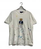 POLO RALPH LAURENポロ・ラルフローレン）の古着「ポロベア ペイント半袖Tシャツ」｜ホワイト