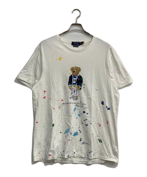 POLO RALPH LAUREN（ポロ・ラルフローレン）POLO RALPH LAUREN (ポロ・ラルフローレン) ポロベア ペイント半袖Tシャツ ホワイト サイズ:XLの古着・服飾アイテム