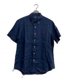 POLO RALPH LAUREN（ポロ・ラルフローレン）の古着「半袖リネンシャツ」｜ネイビー