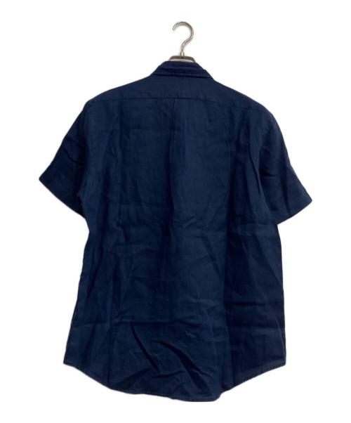 POLO RALPH LAUREN（ポロ・ラルフローレン）POLO RALPH LAUREN (ポロ・ラルフローレン) 半袖リネンシャツ ネイビー サイズ:Lの古着・服飾アイテム