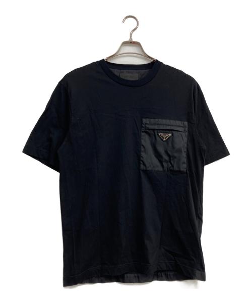 PRADA（プラダ）PRADA (プラダ) Re-Nylon xジャージー Tシャツ ブラック サイズ:Ｍの古着・服飾アイテム