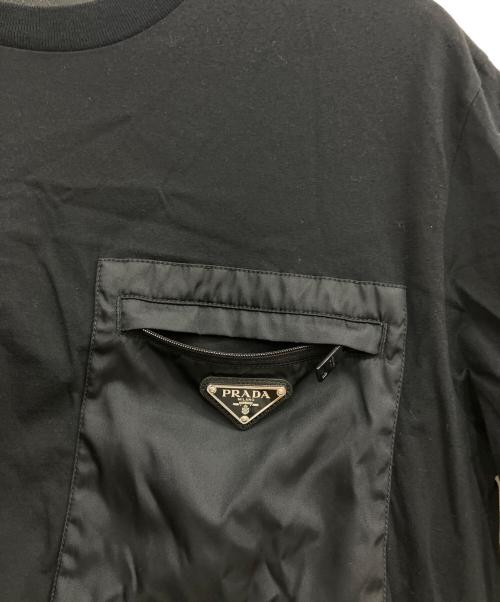 PRADA（プラダ）PRADA (プラダ) Re-Nylon xジャージー Tシャツ ブラック サイズ:Ｍの古着・服飾アイテム