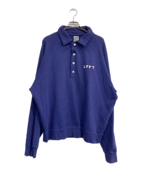 Lyft（リフト）Lyft (リフト) 18 Logo Sweat Polo Shirt ブルー サイズ:Lの古着・服飾アイテム
