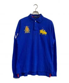 POLO RALPH LAUREN（ポロ・ラルフローレン）の古着「ビッグロゴロングスリーブポロシャツ」｜ブルー