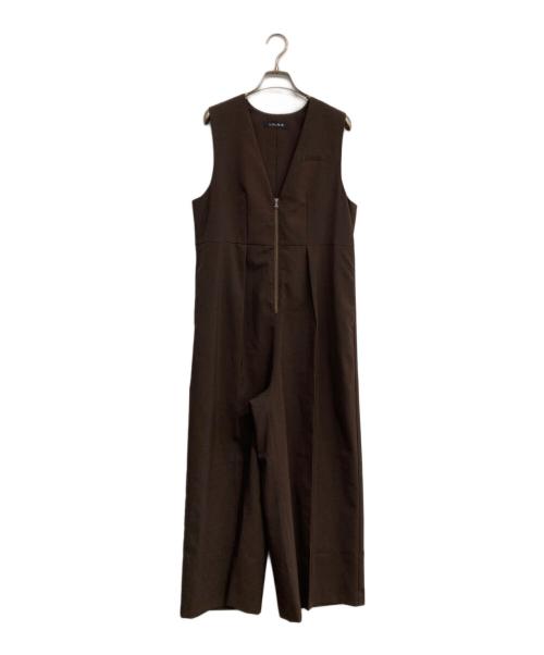LOUNIE（ルーニー）LOUNIE (ルーニー) フロントファスナーオールインワン ブラウン サイズ:36の古着・服飾アイテム