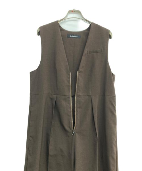 LOUNIE（ルーニー）LOUNIE (ルーニー) フロントファスナーオールインワン ブラウン サイズ:36の古着・服飾アイテム