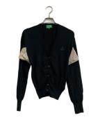 Vivienne Westwood RED LABELヴィヴィアンウエストウッドレッドレーベル）の古着「CHOICE切替ニットカーディガン」｜ブラック