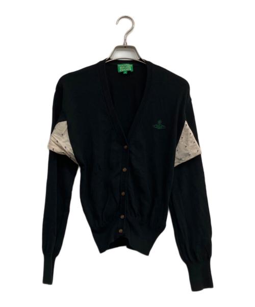 Vivienne Westwood RED LABEL（ヴィヴィアンウエストウッドレッドレーベル）Vivienne Westwood RED LABEL (ヴィヴィアンウエストウッドレッドレーベル) CHOICE切替ニットカーディガン ブラック サイズ:2の古着・服飾アイテム