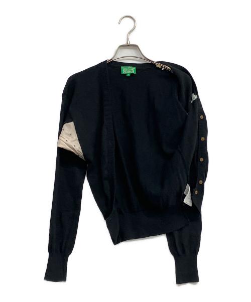 Vivienne Westwood RED LABEL（ヴィヴィアンウエストウッドレッドレーベル）Vivienne Westwood RED LABEL (ヴィヴィアンウエストウッドレッドレーベル) CHOICE切替ニットカーディガン ブラック サイズ:2の古着・服飾アイテム