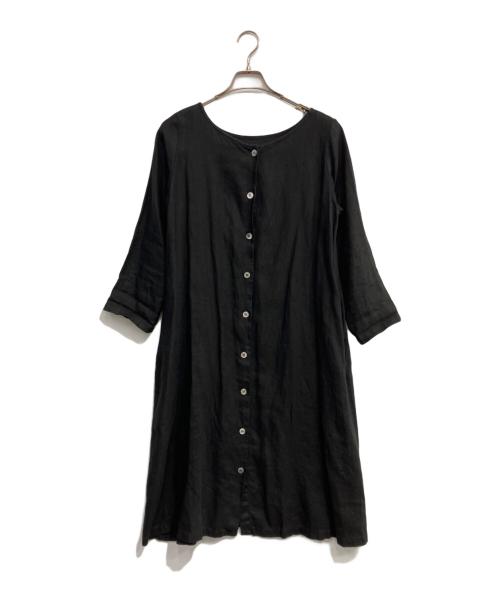 nest Robe（ネストローブ）nest Robe (ネストローブ) リネンワンピース ブラック サイズ:下記参照の古着・服飾アイテム
