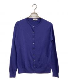 JOHN SMEDLEY（ジョンスメドレー）の古着「クルーネックニットカーディガン」｜ブルー