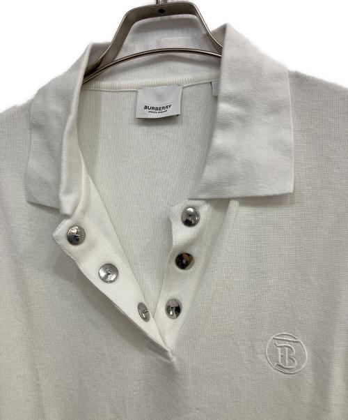 BURBERRY（バーバリー）BURBERRY (バーバリー) ニットポロシャツ ホワイト サイズ:Lの古着・服飾アイテム