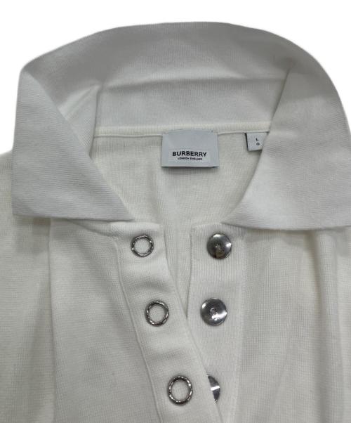 BURBERRY（バーバリー）BURBERRY (バーバリー) ニットポロシャツ ホワイト サイズ:Lの古着・服飾アイテム