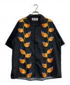 CHALLENGERチャレンジャー）の古着「S/S FLAME LEAF SHIRT」｜ブラック